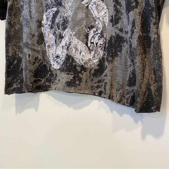 Gangster Marilyn Monroe Tattoos Guns Acid Wash Top - Size Medium - Picture 4 of 11